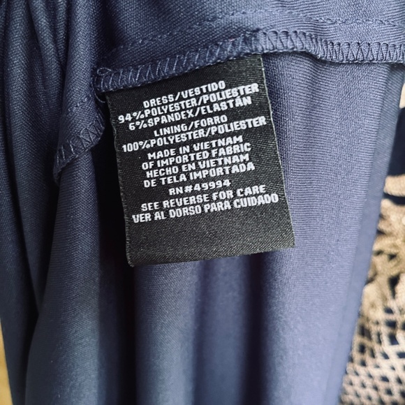 R&M Richards Womens Sequined Evening Navy Gold Maxi Gown Dress Size 6 - Picture 15 of 15